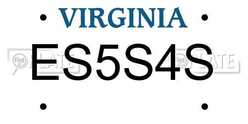ES5S4S Virginia License Plate