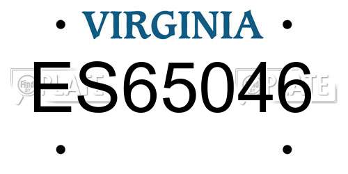 ES65046 Virginia License Plate