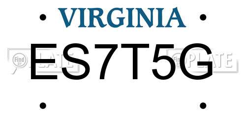 ES7T5G Virginia License Plate