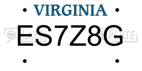 ES7Z8G Virginia License Plate