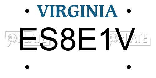ES8E1V Virginia License Plate