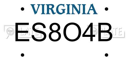 ES8O4B Virginia License Plate