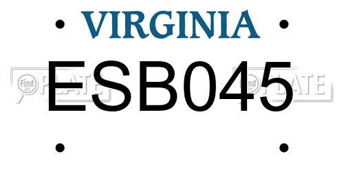 ESB045 Virginia License Plate