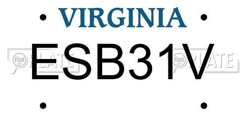 ESB31V Virginia License Plate
