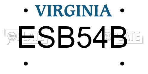 ESB54B Virginia License Plate