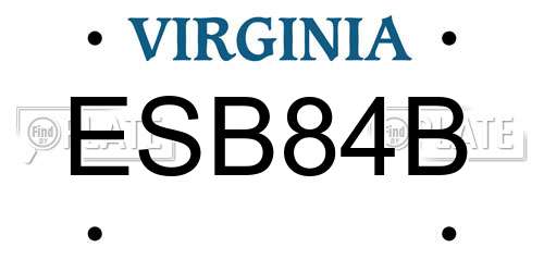 ESB84B Virginia License Plate