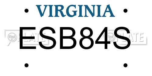 ESB84S Virginia License Plate