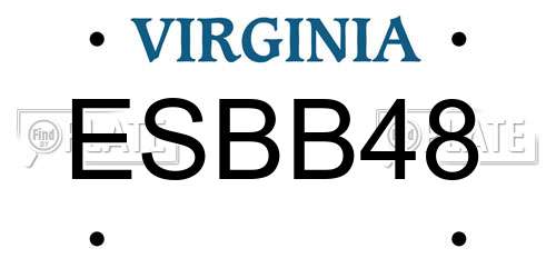 ESBB48 Virginia License Plate