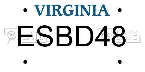 ESBD48 Virginia License Plate