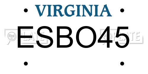 ESBO45 Virginia License Plate