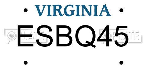 ESBQ45 Virginia License Plate