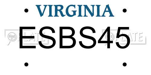 ESBS45 Virginia License Plate