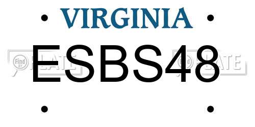 ESBS48 Virginia License Plate