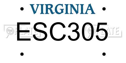 ESC305 Virginia License Plate