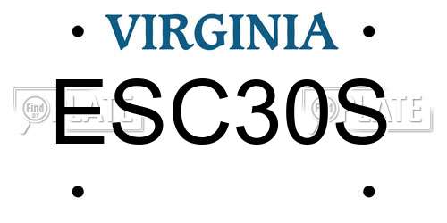 ESC30S Virginia License Plate