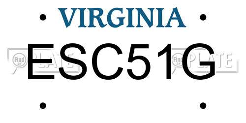 ESC51G Virginia License Plate