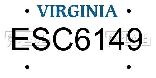 ESC6149 Virginia License Plate
