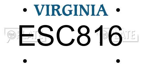 ESC816 Virginia License Plate