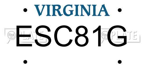 ESC81G Virginia License Plate