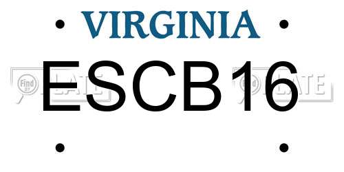 ESCB16 Virginia License Plate