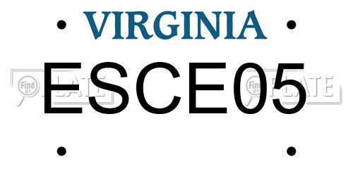 ESCE05 Virginia License Plate