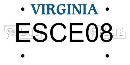 ESCE08 Virginia License Plate