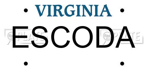 ESCODA Virginia License Plate