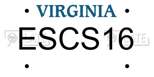 ESCS16 Virginia License Plate