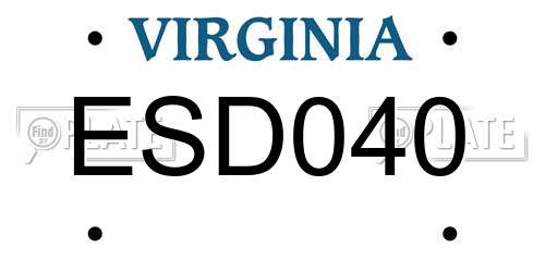 ESD040 Virginia License Plate