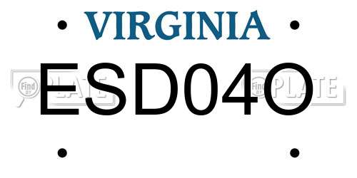 ESD04O Virginia License Plate