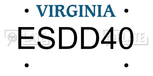 ESDD40 Virginia License Plate