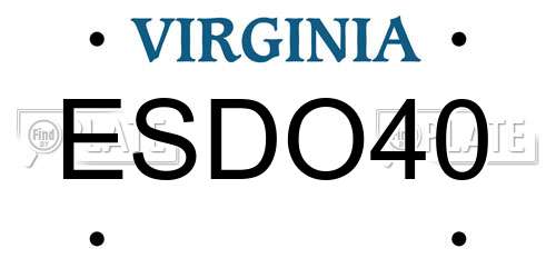 ESDO40 Virginia License Plate