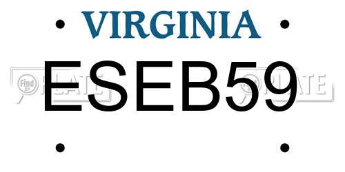 ESEB59 Virginia License Plate