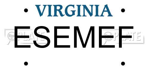 ESEMEF Virginia License Plate