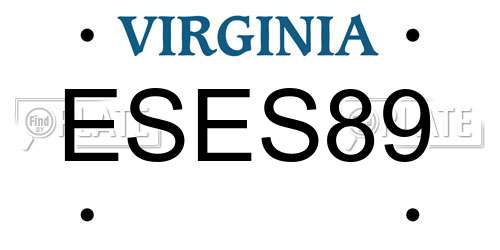 ESES89 Virginia License Plate