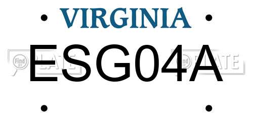 ESG04A Virginia License Plate