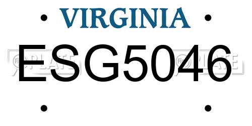 ESG5046 Virginia License Plate