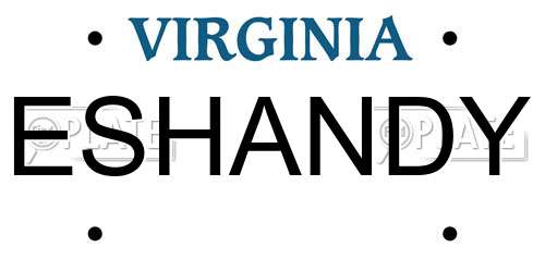ESHANDY Virginia License Plate