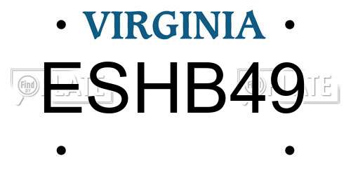 ESHB49 Virginia License Plate