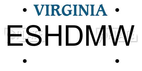 ESHDMW Virginia License Plate