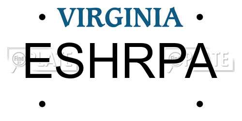 ESHRPA Virginia License Plate