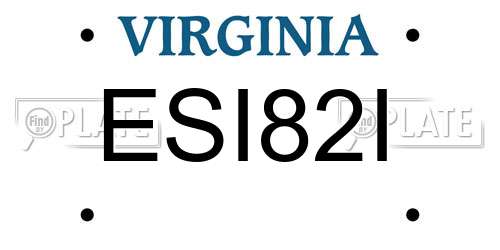 ESI82I Virginia License Plate