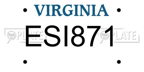 ESI871 Virginia License Plate