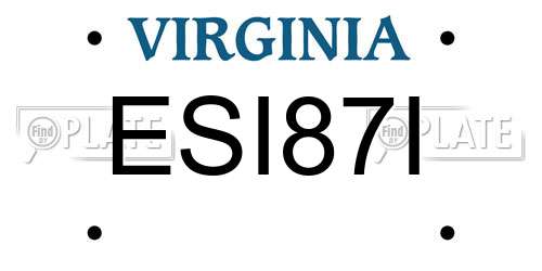 ESI87I Virginia License Plate