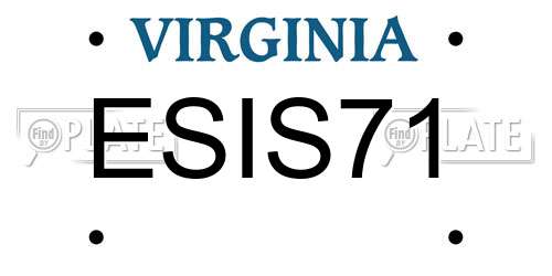 ESIS71 Virginia License Plate