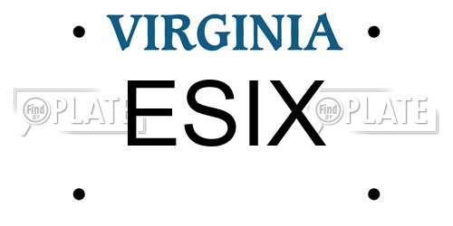 ESIX Virginia License Plate