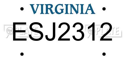 ESJ2312 Virginia License Plate