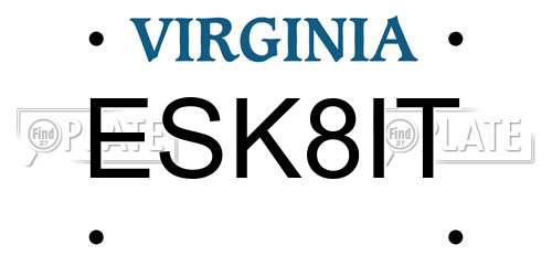 ESK8IT Virginia License Plate