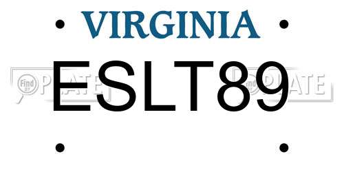 ESLT89 Virginia License Plate