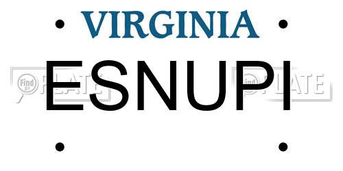 ESNUPI Virginia License Plate